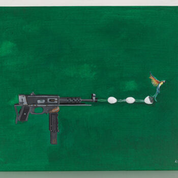 Painting titled "no more violence" by Antoine Talon, Original Artwork, Acrylic