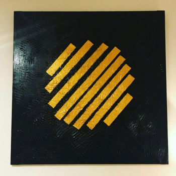 Peinture intitulée ""Gold Circle" (Créa…" par Antoine Vidal, Œuvre d'art originale, Acrylique Monté sur Châssis en bois