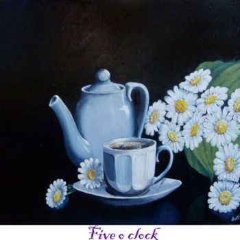 Painting titled "cafetiere" by Antoine Lopez, Original Artwork, Oil