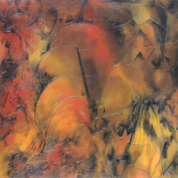 제목이 "Symphonie Automnale"인 미술작품 Antoinette Dall'Agnolo (Tani)로, 원작, 기름 나무 들것 프레임에 장착됨
