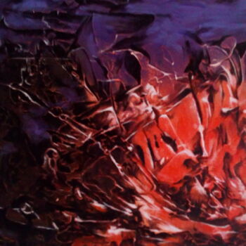 Malerei mit dem Titel "Combat Intérieur" von Antoinette Dall'Agnolo (Tani), Original-Kunstwerk, Acryl Auf Keilrahmen aus Hol…
