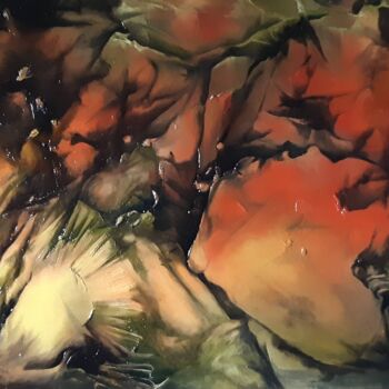 Peinture intitulée "Sous la surface...l…" par Antoinette Dall'Agnolo (Tani), Œuvre d'art originale, Huile Monté sur Châssis…