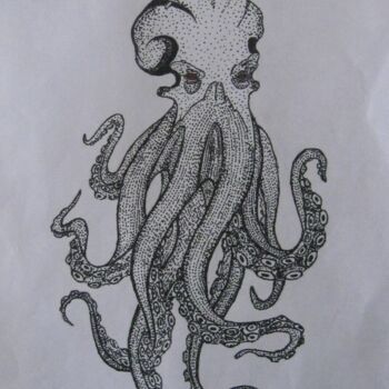 Ζωγραφική με τίτλο "Octopus" από Anton, Αυθεντικά έργα τέχνης, Airbrush