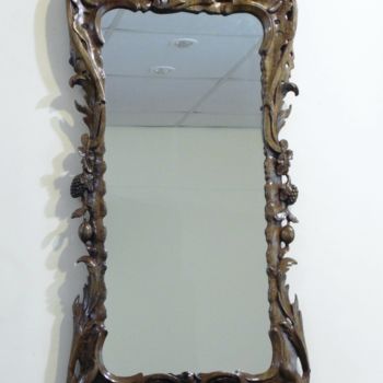 Design intitulada "Woodcarved mirror f…" por Anton Bedletskii, Obras de arte originais, Mobília