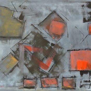 Painting titled "Scheme №9" by Anton Carduus, Original Artwork, Oil Mounted on Wood Stretcher frame