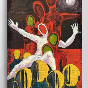 Картина под названием "Лунатик" - Антон Горелов, Подлинное произведение искусства, Темпера