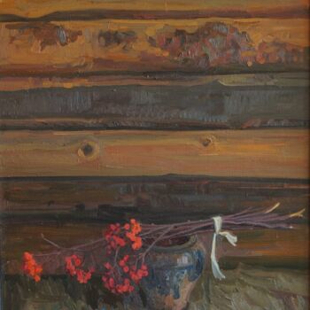 Картина под названием "Рябина" - Антон Моховиков, Подлинное произведение искусства, Масло