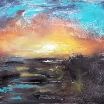 Картина под названием "Amazing sunset" - Anton Rakun, Подлинное произведение искусства, Акрил Установлен на Деревянная рама…