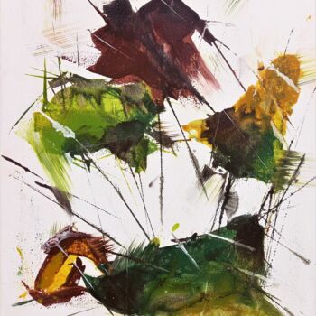 Painting titled "Flower fragments" by Anton Rakun, Original Artwork, Acrylic