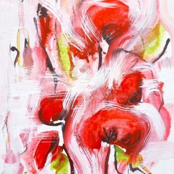 Malerei mit dem Titel "Red bunch" von Anton Rakun, Original-Kunstwerk, Acryl