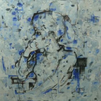 Malerei mit dem Titel "Woman In Chair" von Anton Rinzema, Original-Kunstwerk, Acryl