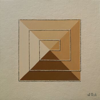 Painting titled "Square of infinity" by Anton Vishnevsky (A. Vish), Original Artwork, Oil Mounted on Wood Panel