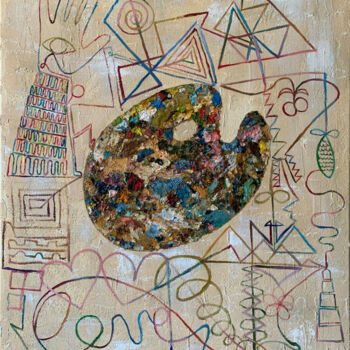 Pittura intitolato "Palette of the world" da Anton Vishnevsky (A. Vish), Opera d'arte originale, Olio Montato su Pannello di…