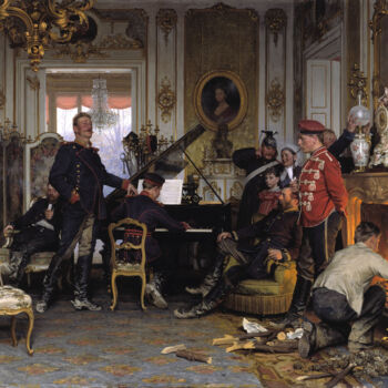 Painting titled "Quartier général de…" by Anton Von Werner, Original Artwork, Oil