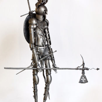 Sculpture titled "Knight" by Anton Yakushev, Original Artwork, Metals
