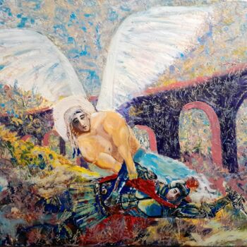 Картина под названием "Acrylic painting 20…" - Anton Zapotochnyi, Подлинное произведение искусства, Акрил Установлен на Дере…