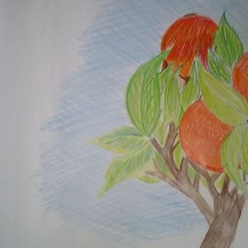 Peinture intitulée "orange-in-love.jpg" par Antonella Caione, Œuvre d'art originale, Pastel
