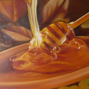 Pittura intitolato "il-miele-olio-60x50…" da Antonella Guarneri, Opera d'arte originale