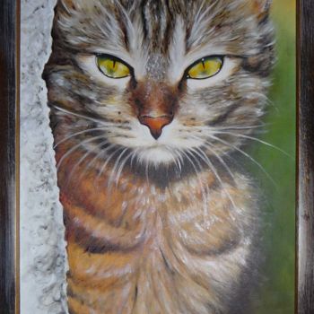 Pittura intitolato "il-gatto.jpg" da Antonella Guarneri, Opera d'arte originale