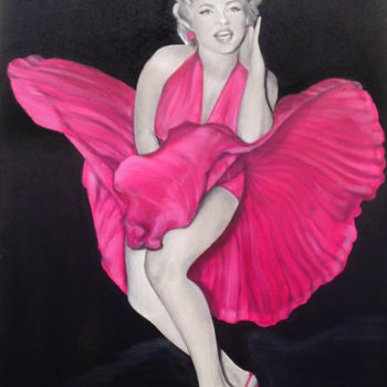Pittura intitolato "marilyn-in-rosa-oli…" da Antonella Guarneri, Opera d'arte originale