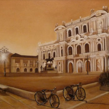 Pittura intitolato "piazza-carlo-albert…" da Antonella Guarneri, Opera d'arte originale