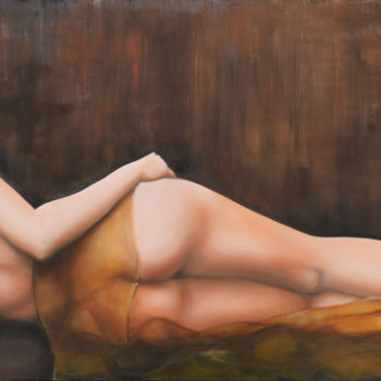 Картина под названием "donna-sdraiata-olio…" - Antonella Guarneri, Подлинное произведение искусства