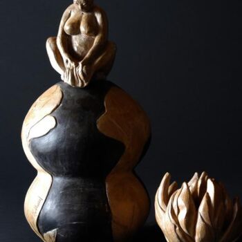 Skulptur mit dem Titel "Vas Sacra Cereris" von Antonella Iurilli Duhamel, Original-Kunstwerk, Keramik
