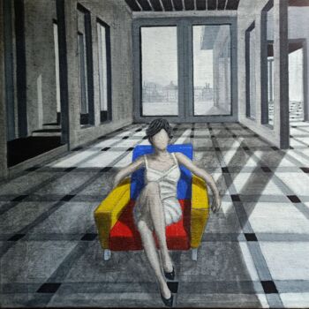 Painting titled "Lockdown" by Antonella Preti, Original Artwork, Acrylic Mounted on Wood Stretcher frame