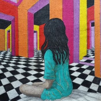 Pintura titulada "Chromatic Rooms" por Antonella Preti, Obra de arte original, Acrílico Montado en Bastidor de camilla de ma…