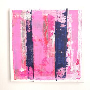 Painting titled "Là-bas tout est rose" by Antonella Huron, Original Artwork, Acrylic Mounted on Wood Stretcher frame