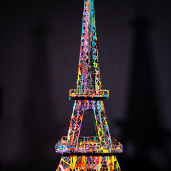 Scultura intitolato "Color Lava Eiffel T…" da Antoni Dragan, Opera d'arte originale, Metalli