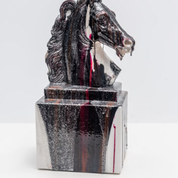 Escultura intitulada "Black Horse" por Antoni Dragan, Obras de arte originais, Pedra