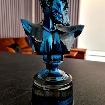 Sculptuur getiteld "Zeus blue pearl" door Antoni Dragan, Origineel Kunstwerk, Hars