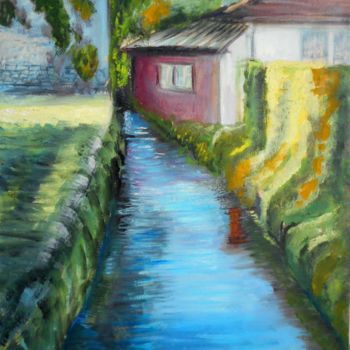 Pintura intitulada "Petite rivière à Er…" por Antonia Ney, Obras de arte originais, Óleo