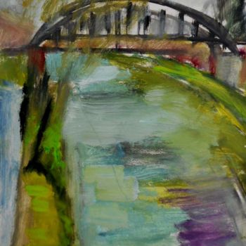 Painting titled "pochade Le canal de…" by Antonia Ney, Original Artwork, Oil