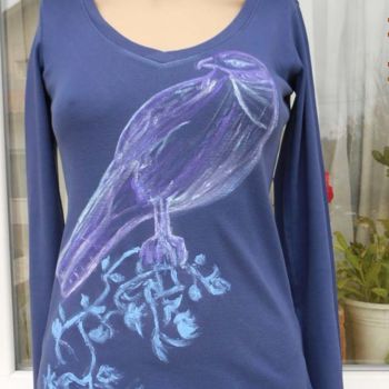 Artisanat intitulée "T-shirt femme manch…" par Antonia Ney, Œuvre d'art originale, Vêtements