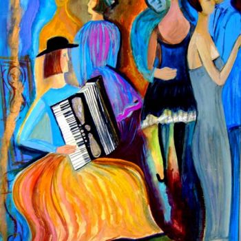 Peinture intitulée "Au bal" par Antonia Ney, Œuvre d'art originale, Tempera