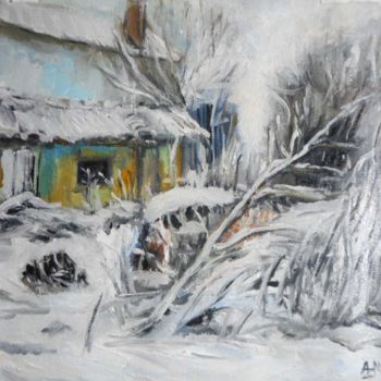 Peinture intitulée "La petite maison en…" par Antonia Ney, Œuvre d'art originale, Huile