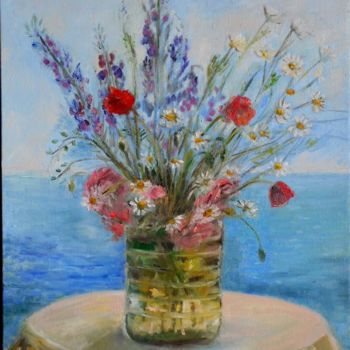 Peinture intitulée "Bouquet de fleurs d…" par Antonia Ney, Œuvre d'art originale, Huile