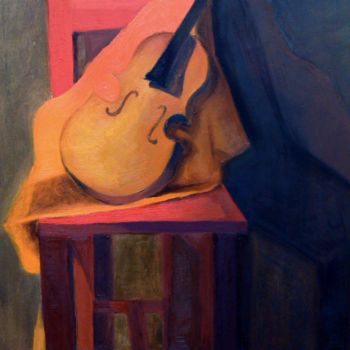 Pintura titulada "Silla y Violin" por Antonia Cricelli, Obra de arte original, Oleo