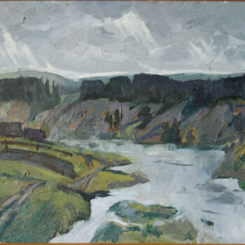 Картина под названием "Река" - Антоний Бушуев, Подлинное произведение искусства, Масло