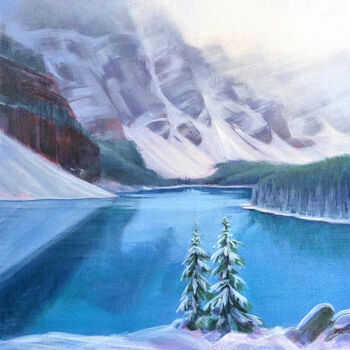 Malerei mit dem Titel "Winter Mist" von Antonina Banderova, Original-Kunstwerk, Acryl