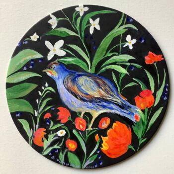 Pittura intitolato "The Bird of Beaune…" da Antonina Dunaeva, Opera d'arte originale, Acrilico