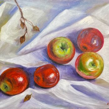 Pittura intitolato "Apples Original Pai…" da Antonina Dunaeva, Opera d'arte originale, Olio