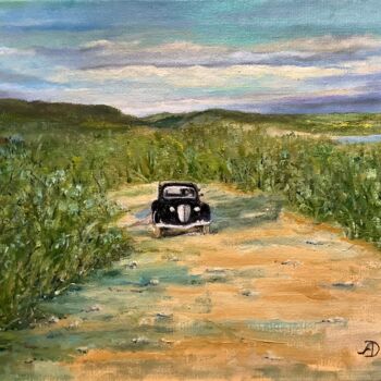 Peinture intitulée "Guess Car Landscape…" par Antonina Dunaeva, Œuvre d'art originale, Huile