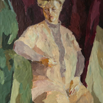 Pittura intitolato "Portrait of a woman…" da Antonina Falchuk, Opera d'arte originale, Cera