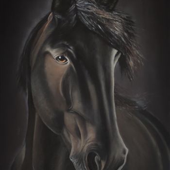 Painting titled "Horse Lusitano" by Antonina Leshchenko, Original Artwork, Oil