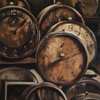 Pintura intitulada "The lost time" por Antonina Leshchenko, Obras de arte originais, Óleo