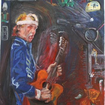 Painting titled "Mark Knopfler Dire…" by Tricomi, Original Artwork, Acrylic