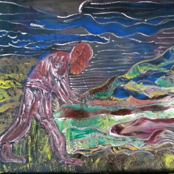 Pintura titulada "il contadino" por Saviezza, Obra de arte original, Oleo